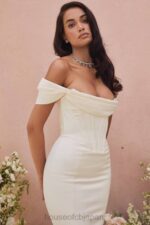 結婚式 House of CB アントワネット アイボリー コルセット オフショルダー ブライダル ドレス - 限定版 0N8J1157 - Image 6