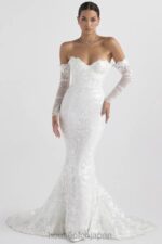 結婚式 House of CB イザベル ホワイトレース長袖ブライダルドレス 0N8J1139 - Image 2