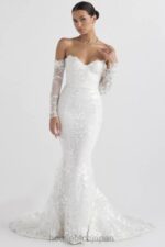 結婚式 House of CB イザベル ホワイトレース長袖ブライダルドレス 0N8J1139 - Image 15