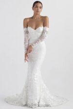 結婚式 House of CB イザベル ホワイトレース長袖ブライダルドレス 0N8J1139 - Image 16