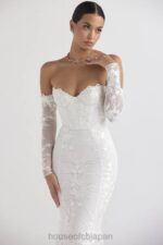 結婚式 House of CB イザベル ホワイトレース長袖ブライダルドレス 0N8J1139 - Image 17