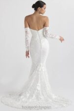 結婚式 House of CB イザベル ホワイトレース長袖ブライダルドレス 0N8J1139 - Image 3