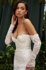 結婚式 House of CB イザベル ホワイトレース長袖ブライダルドレス 0N8J1139 - Image 7