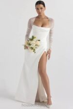 結婚式 House of CB エリーゼ ホワイトサテンのブライダルドレス 0N8J1143 - Image 2