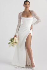 結婚式 House of CB エリーゼ ホワイトサテンのブライダルドレス 0N8J1143 - Image 13