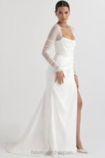 結婚式 House of CB エリーゼ ホワイトサテンのブライダルドレス 0N8J1143 - Image 17