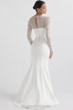 結婚式 House of CB エリーゼ ホワイトサテンのブライダルドレス 0N8J1143 - Image 3