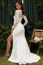 結婚式 House of CB エリーゼ ホワイトサテンのブライダルドレス 0N8J1143 - Image 7
