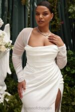 結婚式 House of CB エリーゼ ホワイトサテンのブライダルドレス 0N8J1143 - Image 9