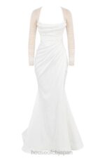 結婚式 House of CB エリーゼ ホワイトサテンのブライダルドレス 0N8J1143 - Image 10