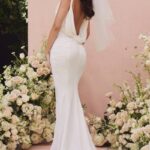 結婚式 House of CB オデット アイボリー バックドレープ ブライダル ドレス - 限定版 0N8J1162