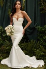 結婚式 House of CB ジゼル アイボリーサテン ストラップレスブライダルドレス 0N8J1140 - Image 5