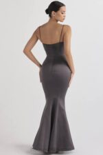 結婚式 House of CB バイオレット シャドウ サテン フィッシュテール ドレス 0N8J1152 - Image 11