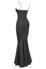 結婚式 House of CB バイオレット シャドウ サテン フィッシュテール ドレス 0N8J1152 - Image 3