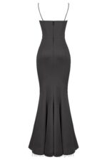 結婚式 House of CB バイオレット シャドウ サテン フィッシュテール ドレス 0N8J1152 - Image 4