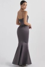 結婚式 House of CB バイオレット シャドウ サテン フィッシュテール ドレス 0N8J1152 - Image 10