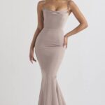 結婚式 House of CB バイオレットマッシュルーム サテン フィッシュテールドレス 0N8J1149