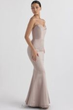 結婚式 House of CB バイオレットマッシュルーム サテン フィッシュテールドレス 0N8J1149 - Image 5