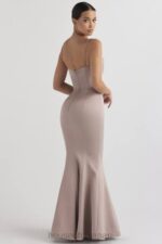 結婚式 House of CB バイオレットマッシュルーム サテン フィッシュテールドレス 0N8J1149 - Image 6