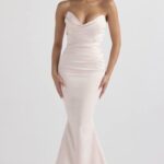 結婚式 House of CB フルール ブラッシュ サテン ストラップレス ガウン 0N8J1146