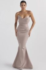 結婚式 House of CB フルール マッシュルーム サテン ストラップレス ガウン 0N8J1148 - Image 2