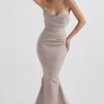 結婚式 House of CB フルール マッシュルーム サテン ストラップレス ガウン 0N8J1148