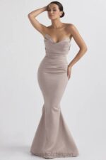 結婚式 House of CB フルール マッシュルーム サテン ストラップレス ガウン 0N8J1148