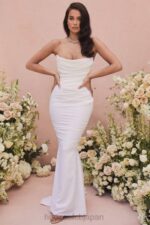 結婚式 House of CB esmee アイボリー ドレープ ストラップレス ブライダル ドレス - 限定版 0N8J1155 - Image 2