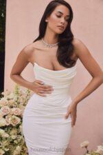 結婚式 House of CB esmee アイボリー ドレープ ストラップレス ブライダル ドレス - 限定版 0N8J1155 - Image 12