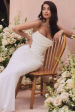 結婚式 House of CB esmee アイボリー ドレープ ストラップレス ブライダル ドレス - 限定版 0N8J1155 - Image 15