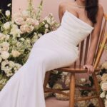結婚式 House of CB esmee アイボリー ドレープ ストラップレス ブライダル ドレス - 限定版 0N8J1155