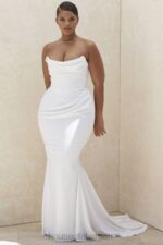 結婚式 House of CB esmee アイボリー ドレープ ストラップレス ブライダル ドレス - 限定版 0N8J1155 - Image 4