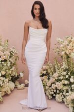 結婚式 House of CB esmee アイボリー ドレープ ストラップレス ブライダル ドレス - 限定版 0N8J1155 - Image 10
