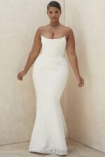 結婚式 House of CB ines アイボリー ストラップレス コルセット ブライダル ドレス - 限定版 0N8J1156 - Image 15