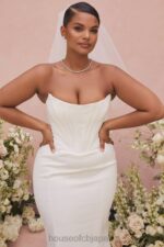 結婚式 House of CB ines アイボリー ストラップレス コルセット ブライダル ドレス - 限定版 0N8J1156 - Image 9