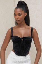 衣類 House of CB aayla ブラックベルベットカップコルセットトップ 0N8J99 - Image 16