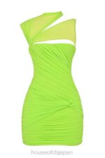 衣類 House of CB adrie ネオングリーン ギャザーミニドレス 0N8J187 - Image 4