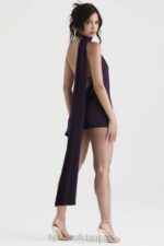 衣類 House of CB aida ナイトシェード アシンメトリー ラップネック ドレス 0N8J396 - Image 11