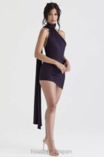 衣類 House of CB aida ナイトシェード アシンメトリー ラップネック ドレス 0N8J396 - Image 9