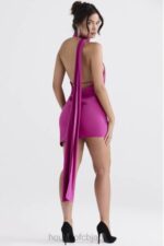 衣類 House of CB aida ホットピンク アシンメトリー ラップネック ドレス 0N8J320 - Image 6