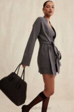 衣類 House of CB alaia チャコール カシミア ブレンド ベルテッド カーディガン 0N8J652 - Image 12