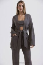 衣類 House of CB alaia チャコール カシミア ブレンド ベルテッド カーディガン 0N8J652 - Image 6