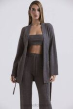 衣類 House of CB alaia チャコール カシミア ブレンド ベルテッド カーディガン 0N8J652 - Image 7