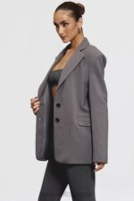 衣類 House of CB aline ダークグレー オーバーサイズ ブレザー 0N8J1040 - Image 4