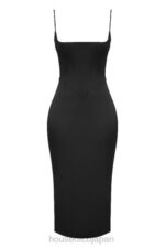 衣類 House of CB anais ブラックサテンポインテッドコルセットミディドレス 0N8J489 - Image 8
