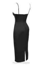 衣類 House of CB anais ブラックサテンポインテッドコルセットミディドレス 0N8J489 - Image 9