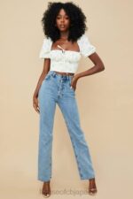 衣類 House of CB arianna アイボリー フローラル パフスリーブ クロップド トップ 0N8J742 - Image 7