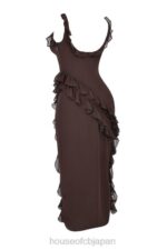 衣類 House of CB ariela エスプレッソ ラッフル マキシ ドレス 0N8J155 - Image 6