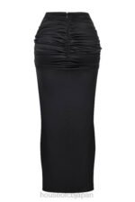 衣類 House of CB arla ブラック ドレープ シルク マキシ スカート 0N8J858 - Image 9