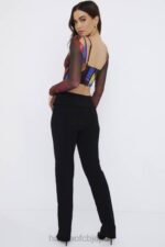 衣類 House of CB ava ブラック フォールド フロント パンツ 0N8J956 - Image 13